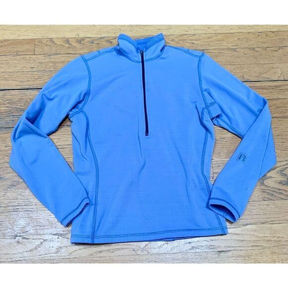 Patagonia FLEECE LINED Base Layer SWEAT SHIRT TOP 1/4 Zip SZ SMALL purple blue - Picture 2 of 8